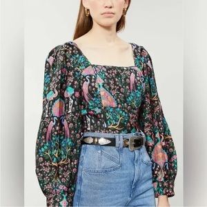 Sandro BLACK Women's Ivea Silk Floral Print Top